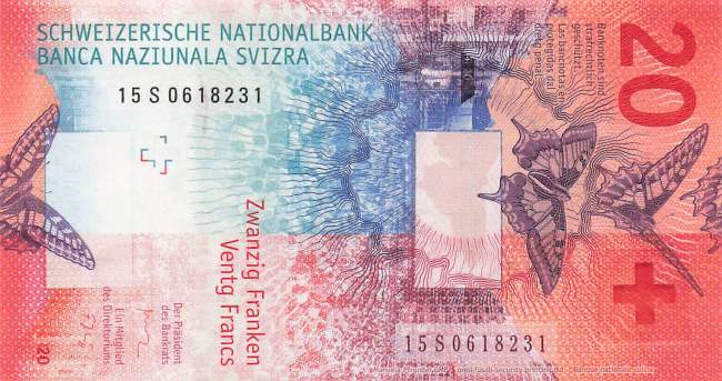 Schweiz 20 Franken 2015